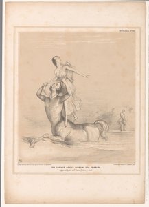 Spotprent conoció a Lord Bentinck como el centauro Nessus El centauro Nessus llevándose a Deianira. Sugerido por el conocido Cuadro de Guido (título sobre el objeto) Bocetos HB (título de la serie en el objeto) de John Doyle