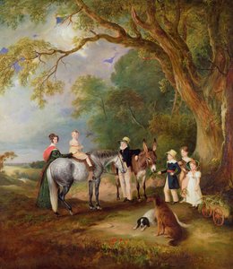 Miss Catherine Herrick con sus sobrinas y sobrinos, los cinco hijos mayores del Rev. y la Sra. Henry Palmer, 1827 de John E. Ferneley