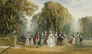 La introducción: Figuras elegantes en un jardín, 1870 de John Edmund Buckley
