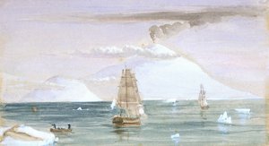 Isla Beaufort y Monte Erebus. Descubierto el 28 de enero de 1841 de John Edward Davis