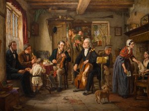 Ensayo filarmónico en una granja, 1860 de John Evan Hodgson