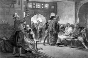Una barbería en Túnez, 1875