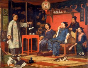 Damas chinas mirando curiosidades europeas, 1868