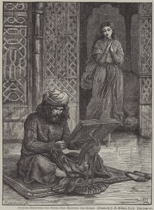 Zobeide descubre al joven recitando el Corán de John Everett (after) Millais
