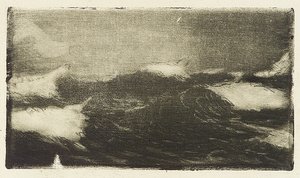 Paisaje marino - rodillos gris-negro 1, siglo XX (aguafuerte) de John Everett
