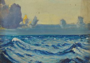Paisaje marino, Finales del siglo XIX - mediados del siglo XX (óleo sobre lienzo) de John Everett