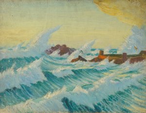 Paisaje marino, Finales del siglo XIX - mediados del siglo XX (óleo sobre lienzo) de John Everett
