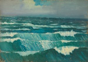Paisaje marino, Finales del siglo XIX - mediados del siglo XX (óleo sobre papel) de John Everett