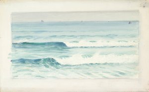 Paisaje marino, Finales del siglo XIX - mediados del siglo XX (óleo sobre papel) de John Everett
