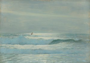 Paisaje marino, Finales del siglo XIX - mediados del siglo XX (óleo sobre papel) de John Everett