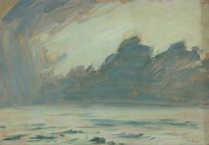 Paisaje marino, Finales del siglo XIX - mediados del siglo XX (óleo sobre papel) de John Everett