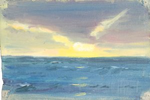Paisaje marino, Finales del siglo XIX - mediados del siglo XX (óleo sobre papel) de John Everett