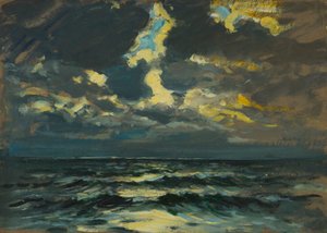 Paisaje marino, Finales del siglo XIX - mediados del siglo XX (óleo sobre papel) de John Everett