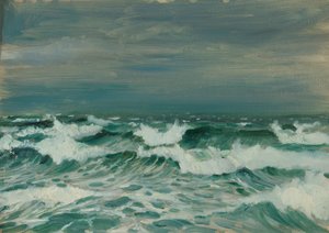 Paisaje marino, Finales del siglo XIX - mediados del siglo XX (óleo sobre papel) de John Everett