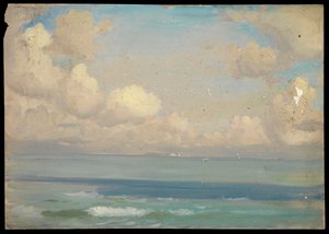 Paisaje marino, Finales del siglo XIX - mediados del siglo XX (óleo sobre papel) de John Everett