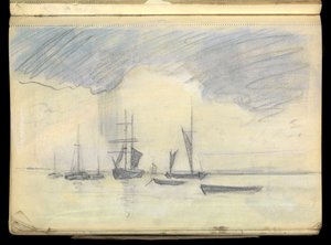 Paisaje marino, Cuaderno de bocetos de John Everett