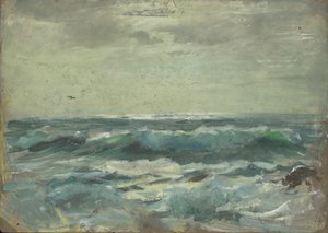 Paisaje marino, finales del siglo XIX - mediados del siglo XX (óleo sobre papel) de John Everett