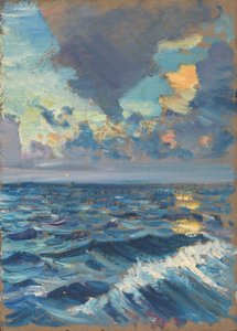 Paisaje marino, finales del siglo XIX - mediados del siglo XX (óleo sobre papel)