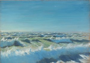 Paisaje marino, finales del siglo XIX - mediados del siglo XX (óleo sobre papel) de John Everett