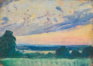 Paisaje marino, finales del siglo XIX - mediados del siglo XX (óleo sobre papel) de John Everett