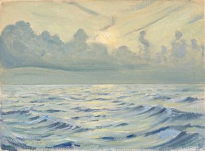 Paisaje marino, finales del siglo XIX - mediados del siglo XX (óleo sobre papel)