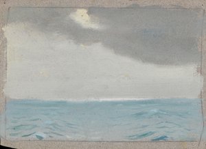 Paisaje marino, finales del siglo XIX - mediados del siglo XX (óleo sobre papel) de John Everett