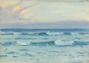 Paisaje marino, finales del siglo XIX - mediados del siglo XX (óleo sobre papel) de John Everett