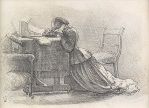 Una esposa - Ilustración de un poema de John Everett Millais