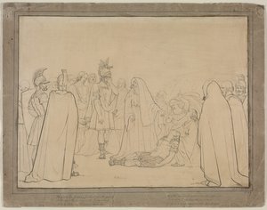 Eneas muestra el cuerpo de Palas de la "Eneida" de Virgilio de John Everett Millais