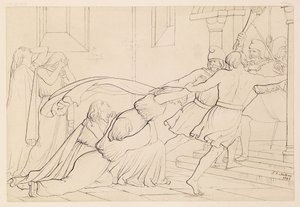 Elgiva capturada por orden del arzobispo Odo, 1843 de John Everett Millais