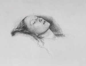 Elizabeth Siddal: Estudio para "Ofelia", 1852 de John Everett Millais