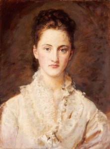 Retrato de la hija del artista, Mary, medio cuerpo, 1875-76 de John Everett Millais