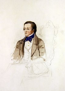Estudio para retrato de R. Stephens del Merton College, Oxford, c.1850