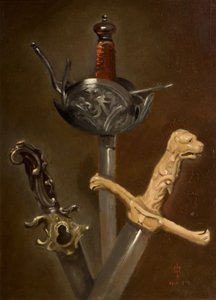 Tres empuñaduras de espada, 1839 de John Everett Millais