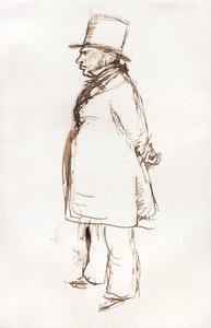 Turner On Varnishing Day At The Royal Academy (pluma y tinta marrón sobre papel blanco)