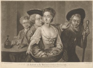 Una escena de "El oficial de reclutamiento" de John Faber the younger