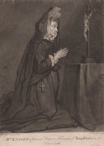 La Sra. Knight, famosa cantante y favorita del rey Carlos II de John Faber the younger