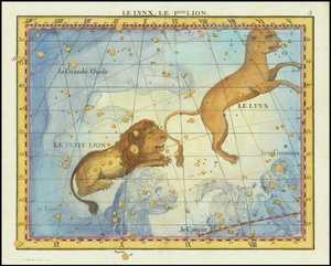 Carta estelar de 1776 de la constelación de Leo, extraída del Atlas Celeste de Flamsteed de Fortin.