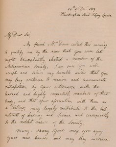 Una carta de John Flaxman, 24 de diciembre de 1819, 1904