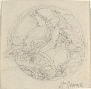 Diseño para una Medalla Representando a San Jorge y el Dragón de John Flaxman