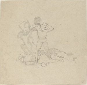 Figura de Pie sobre Cadáveres, Tocando un Cuerno