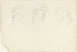 Cabeza de María Magdalena y Dos Santos (?) de John Flaxman