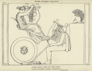 Homero invocando a la Musa de John Flaxman