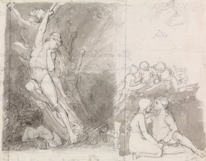 Ilustración del Paraíso Perdido de Milton - Adán y Eva Custodiados por los Ángeles