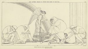 Iris aconseja a Príamo obtener el cuerpo de Héctor de John Flaxman
