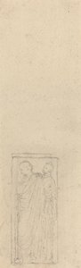 Relieve con dos figuras con capas de John Flaxman
