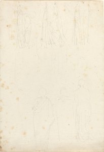 Hoja de estudios de figuras con capa de John Flaxman
