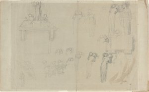 Hoja de estudios [recto y verso] de John Flaxman