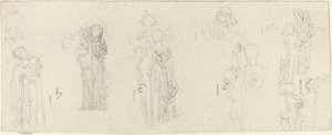 Hoja de estudios (recto y verso) de John Flaxman