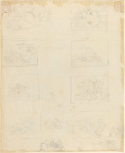 Hoja de estudios [recto y verso] de John Flaxman